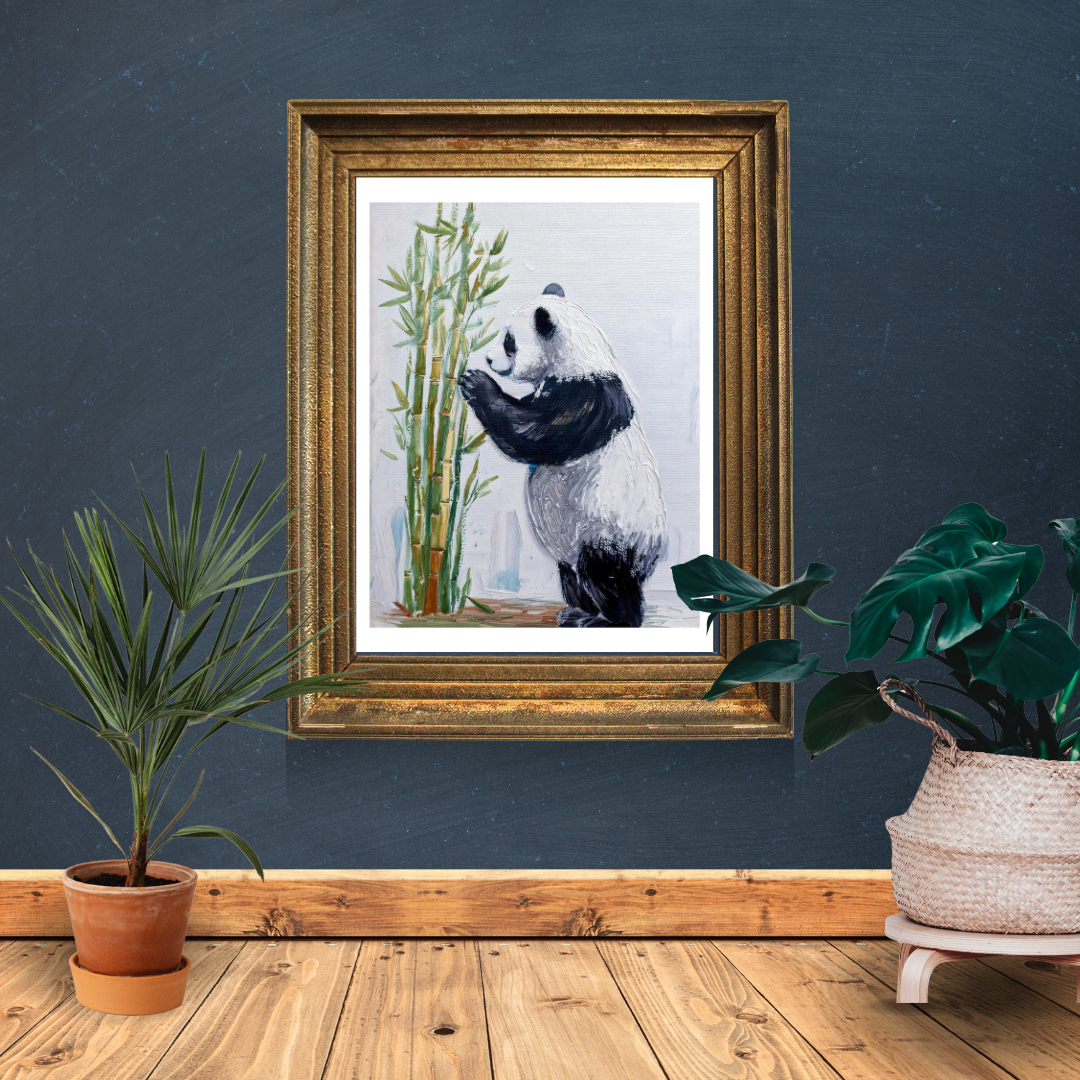 5 Digital prints of Hand-Painted Panda Portrait