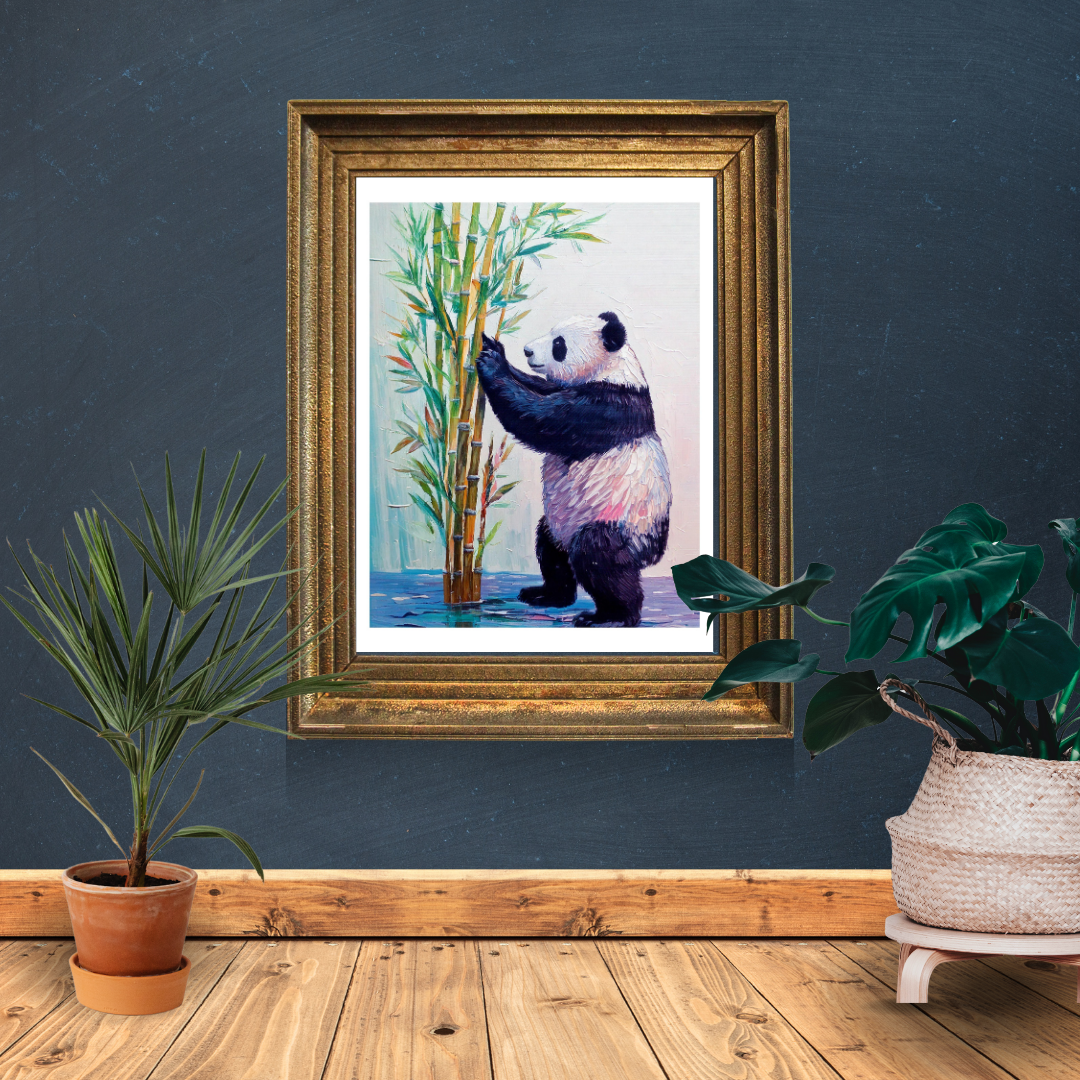 5 Digital prints of Hand-Painted Panda Portrait