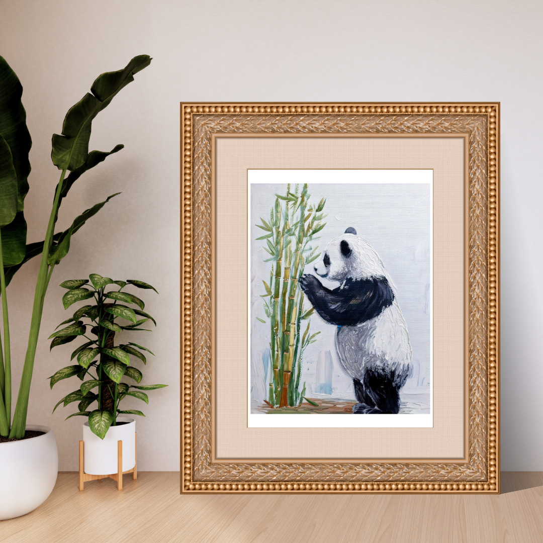 5 Digital prints of Hand-Painted Panda Portrait