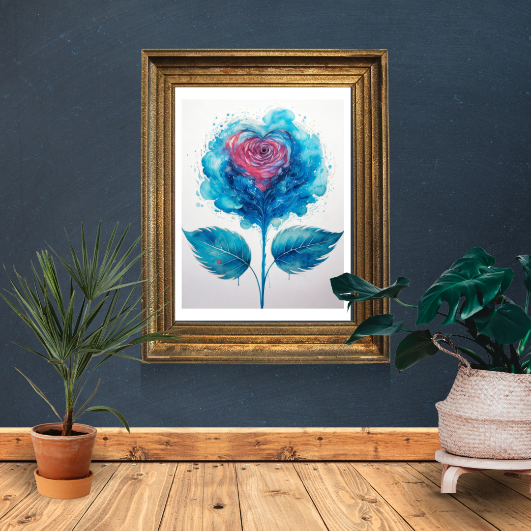 5 Digital prints of Ethereal Heart – Minimalist Watercolor Art Perfect for Valentine gift.